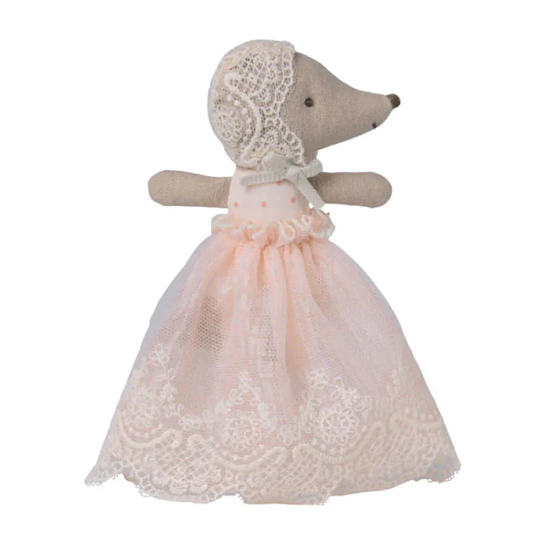 Maileg Baby Mus i Dåpskjole - Powder